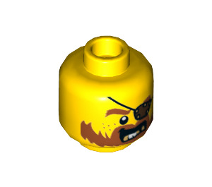 LEGO Brick Bounty Captain Minifigure Head (Recessed Solid Stud) (3626 / 19208)