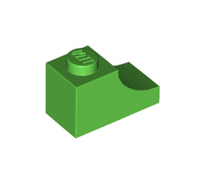 LEGO Fel groen Boog 1 x 2 Omgekeerd (78666)