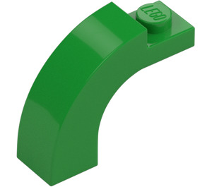 LEGO Fel groen Boog 1 x 3 x 2 met Gebogen bovenkant (6005 / 92903)