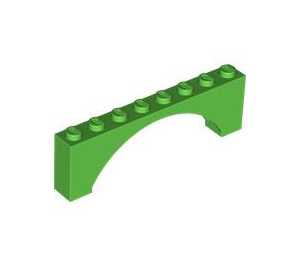 LEGO Bright Green Arch 1 x 8 x 2 Raised, Thin Top without Reinforced Underside (16577 / 40296)