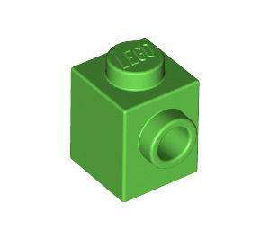 LEGO Leuchtend grün Backstein 1 x 1 mit Stud auf Eins Seite (87087)