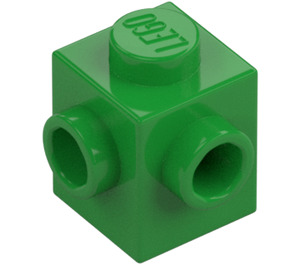 LEGO Bright Green Brick 1 x 1 with Two Studs on Adjacent Sides (26604)