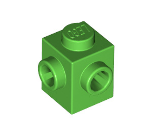 LEGO Bright Green Brick 1 x 1 with Two Studs on Adjacent Sides (26604)