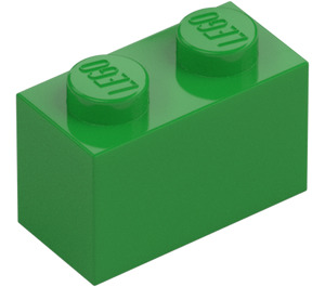 LEGO Klargrön Kloss 1 x 2 med bottenrör (3004 / 93792)