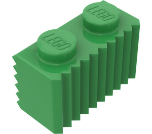 LEGO Fel groen Steen 1 x 2 met Rooster (2877)