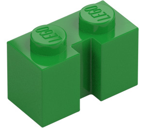 LEGO Leuchtendes Grün Stein 1 x 2 mit Nut (4216)