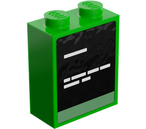 LEGO Vert clair Brique 1 x 2 x 2 avec Computer Screen Décoration Autocollant avec porte-goujon intérieur (3245)