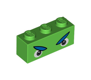 LEGO Leuchtendes Grün Stein 1 x 3 mit Augen (3622 / 94983)