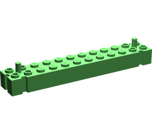 LEGO Leuchtendes Grün Stein 2 x 12 mit Grooves und Peg at Each Ende (47118 / 47855)