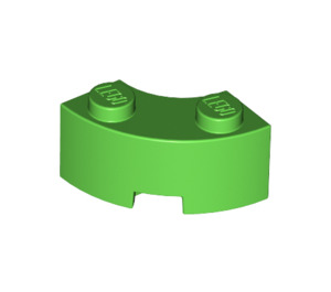 LEGO Leuchtend grün Backstein 2 x 2 Runden Ecke mit Bolzenkerbe und verstärkter Unterseite (85080)