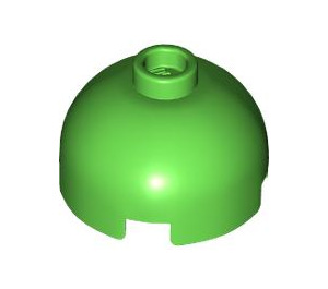 LEGO Leuchtend grün Backstein 2 x 2 Runden mit Dome oben (Hohlbolzen, Achshalter) (3262 / 30367)