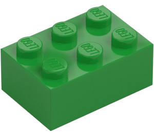 LEGO Leuchtendes Grün Stein 2 x 3 (3002)