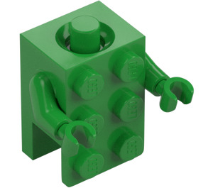 LEGO Kirkas vihreä Palikka Puku jossa Same Color Käsivarret/Kädet (38376)