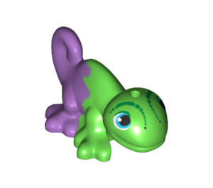 LEGO Vert clair Chameleon (Leaning) avec Purple (18634)