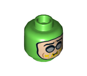 LEGO Bright Green Condiment King Minifigure Head (Recessed Solid Stud) (3626 / 36275)