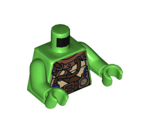 LEGO Světle zelená Donatello Potápěč Ozubené kolo Minifigurka Trup (973 / 76382)