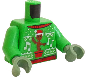 LEGO Fel groen Drax met Kerstmis Trui Minifiguur Torso (973 / 76382)