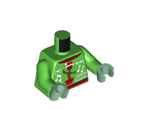 LEGO Bright Green Drax with Holiday Sweater Minifig Torso (973 / 76382)