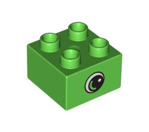 LEGO Bright Green Duplo Brick 2 x 2 with Eye (10517 / 10518)