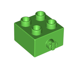 LEGO Bright Green Duplo Brick 2 x 2 with Pin (3966)