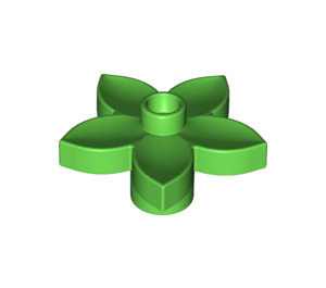 LEGO Leuchtend grün Duplo Blume mit 5 Angular Blütenblätter (6510 / 52639)