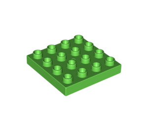 LEGO Leuchtend grün Duplo Platte 4 x 4 (14721)