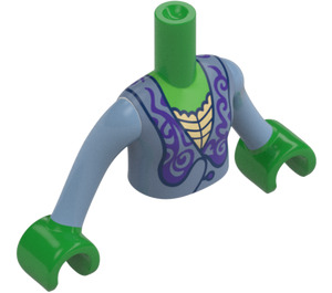 LEGO Fel groen Elphaba - Sand Blauw Jurk Friends Torso (92456)