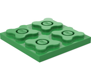 LEGO Fel groen Bloem Plaat 4 x 4 (33062)