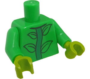 LEGO Bright Green Flower Pot Girl Minifig Torso (973 / 88585)