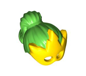 LEGO Leuchtend grün Haar mit Pferdeschwanz und Gelb Pointed Maske (106601)