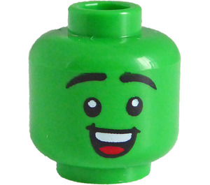 LEGO Leuchtendes Grün Kopf mit Smile (Sicherheitsnoppe) (3274)