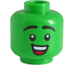 LEGO Bright Green Head with Smile (Safety Stud) (3274)