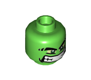 LEGO Bright Green Hulk Head (Recessed Solid Stud) (3626 / 25901)