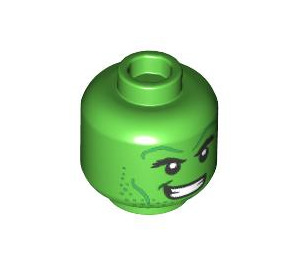 LEGO Bright Green Hulk with Spiked Hair and Grin / Angry Minifigure Head (Recessed Solid Stud) (3626 / 101674)