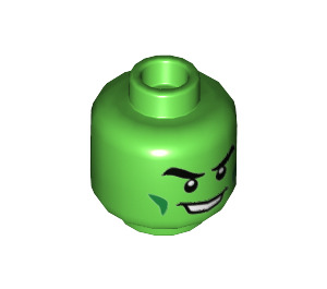 LEGO Bright Green Hulk with Tousled Hair Minifigure Head (Recessed Solid Stud) (3626 / 84828)