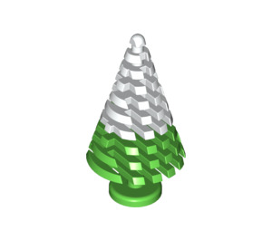 LEGO Fel groen Groot Pine Boom 4 x 4 x 6 2/3 met Wit Top (3471 / 52211)
