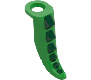 LEGO Bright Green Lizard Tail with Scales and Dark Green Spikes (96473)