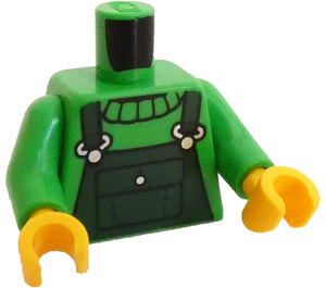 LEGO Bright Green Minifig Torso with Dark Green Overalls (973 / 76382)