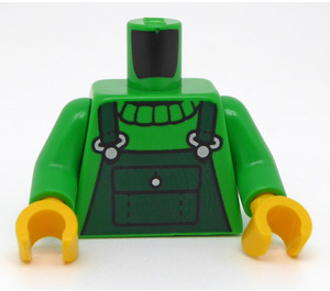 LEGO Vert clair Minifig Torse avec Dark Green Overalls (973 / 76382)