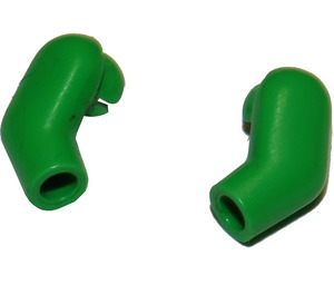 LEGO Fel groen Minifigure Armen (Links en Rechtsaf Pair)