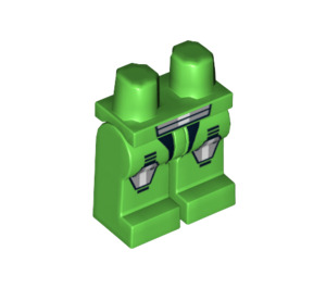 LEGO Fel groen Minifigure Heupen en benen met Grijs en Wit Knee Pads en Riem (13086 / 13087)
