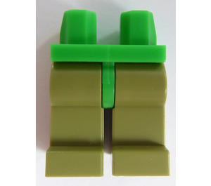 LEGO Fel groen Minifigure Heupen met Olive Green Poten (3815 / 73200)