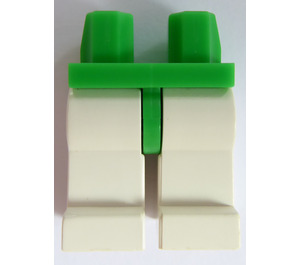 LEGO Leuchtendes Grün Minifigur Hüften mit Weiß Beine (73200 / 88584)