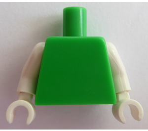 LEGO Bright Green Plain Minifig Torso with White Arms and White Hands (76382 / 88585)