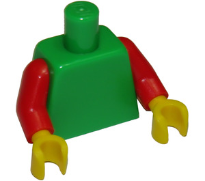 LEGO Bright Green Plain Torso with Red Arms and Yellow Hands (73403 / 88585)