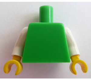LEGO Leuchtend grün Schmucklos Torso mit Weiß Arme und Gelb Hände (76382 / 88585)