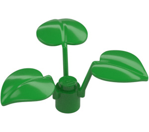 LEGO Fel groen Plant met 3 Groot Bladeren (6255)