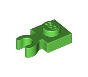 LEGO Fel groen Plaat 1 x 1 met Verticaal Klem (Dikke open 'O'-clip) (44860 / 60897)