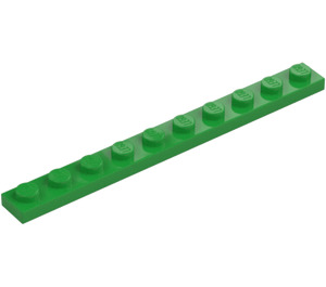 LEGO Klargrön Platta 1 x 10 (4477)