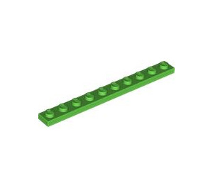 LEGO Leuchtend grün Platte 1 x 10 (4477)